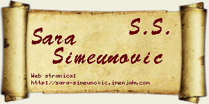 Sara Simeunović vizit kartica